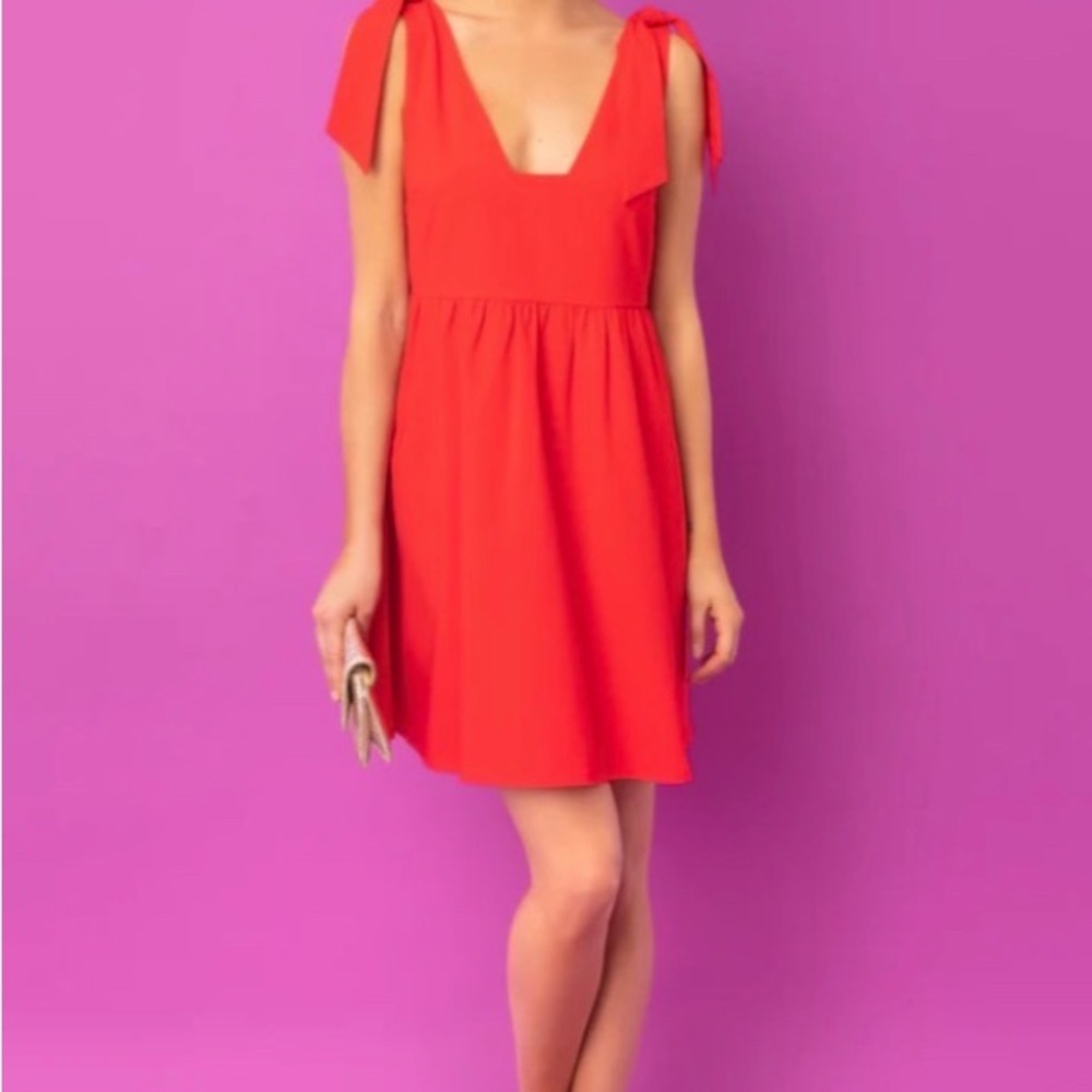 Tuckernuck Red Sleeveless Bow Dress